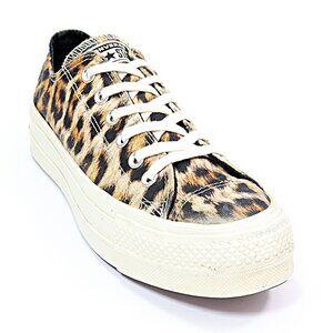 Converse Womens Chuck Taylor All Star Sneaker Wild Lift Low Leopard Platform 7.5